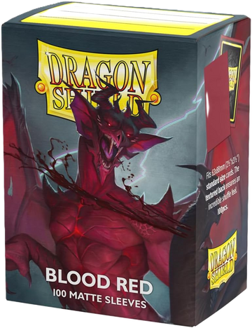 Dragon Shield Matte Blood Red Standard Size Card Sleeves Display Box - 10 Packs