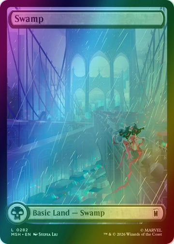 Swamp [282] [Full Art] [City Calm] [Marvel Super Heroes] [Foil]