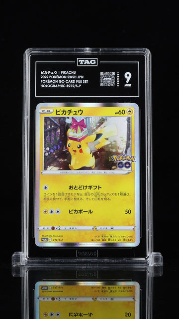 TAG 9 MINT JAPANESE POKEMON 2022 PIKACHU HOLO 272/S-P POKEMON GO PROMO
