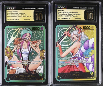 SET 2 CGC 10 PRISTINE JAPANESE ONE PIECE YAMATO&JEWELRY BONNEY OP07-019 OP06-022