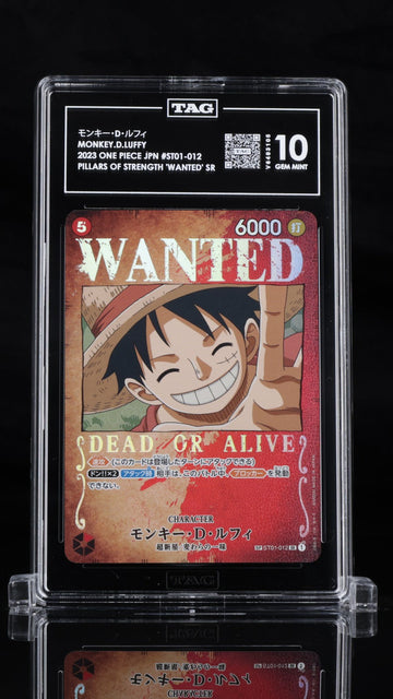 TAG 10 GEM MINT Japanese One Piece 2023 Monkey Luffy ST01-012 Wanted Dead SR