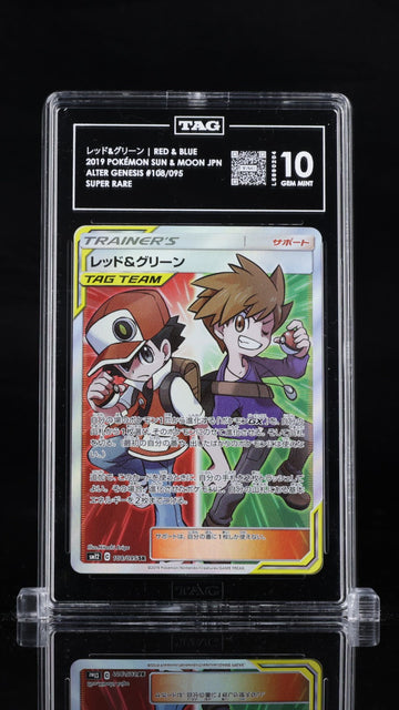 TAG 10 GEM MINT Japanese Pokemon 2019 Red & Blue 108/095 Alter Genesis SM12