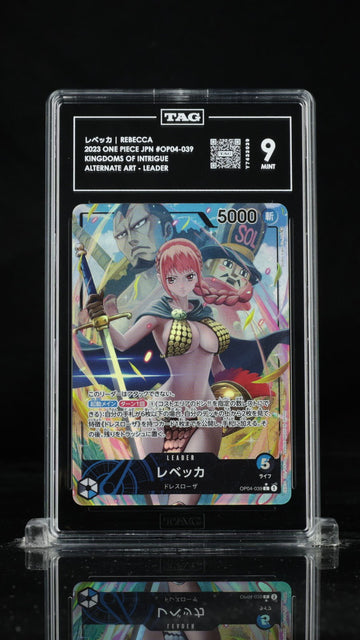 TAG 9 MINT JAPANESE ONE PIECE 2023 REBECCA OP04-039 ALTERNATE ART