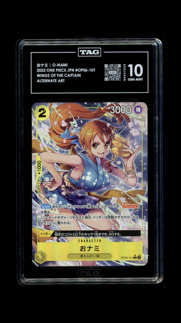 TAG 10 GEM MINT JAPANESE ONE PIECE  2023 O-Nami NAMI OP06-101 ALT ART Parallel