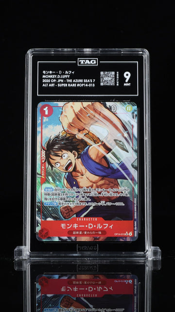 TAG 9 MINT Japanese One Piece 2025 Monkey Luffy OP14-013 Parallel The Azure