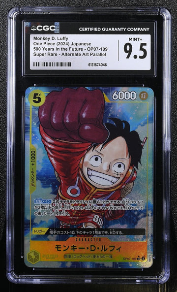 CGC 9.5 MINT+ Japanese Pokemon 2024 Monkey D. Luffy OP07-109 ALTERNATE ART
