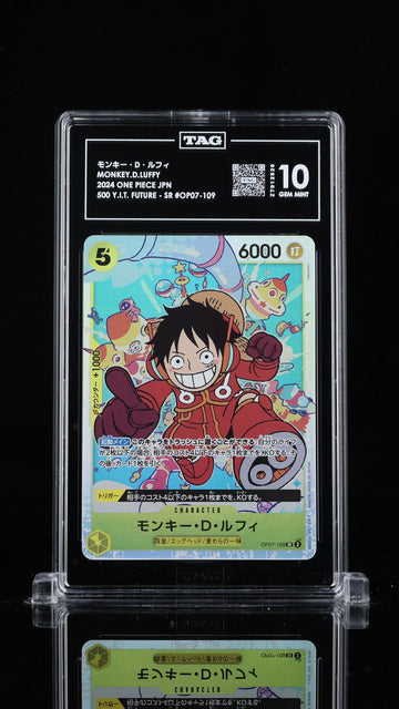 TAG 10 GEM MINT Japanese ONE PIECE 2024 Monkey D. Luffy OP07-109 500 Years SR