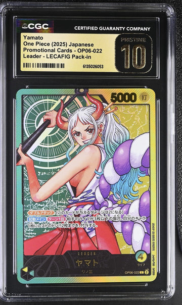 CGC 10 PRISTINE JAPANESE ONE PIECE 2025 YAMATO OP06-022  WKLY SHONEN JUMP