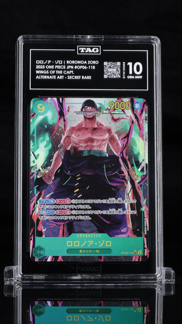 TAG 10 GEM MINT JAPANESE ONE PIECE 2023 Roronoa Zoro OP06-118 ALT ART