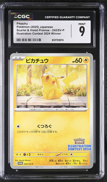 CGC 9 MINT JAPANESE POKEMON 2025 242/SV-P Pikachu PROMO llustr. 2024 Winner