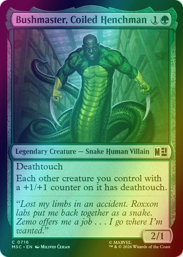 Bushmaster, Coiled Henchman [716] [Jumpstart] [Marvel Super Heroes: Commander] [Foil]