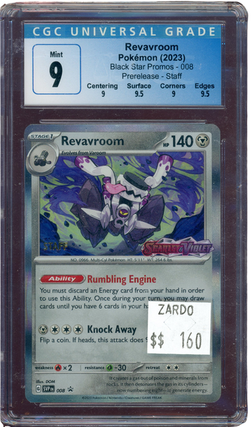 CGC 9 REVAVROOM STAFF SCARLET&VIOLET PRERELEASE