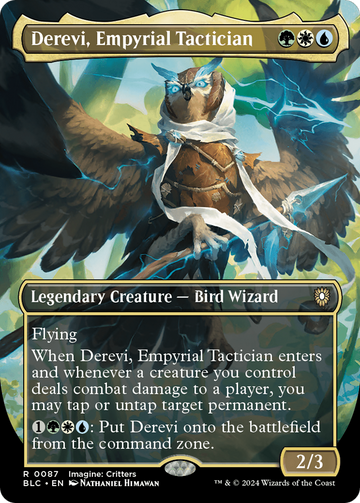 Derevi, Empyrial Tactician (Borderless) (BLC-087) - Bloomburrow Commander (Borderless)