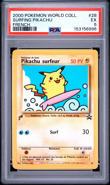Surfing Pikachu French PSA 5 2000 Pokemon Pikachu World Collection #28