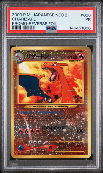 Charizard Promo Reverse Holo PSA 1 2000 Pokemon Japanese Neo 2 Promo #006