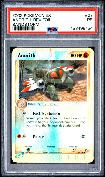Anorith Reverse Holo PSA 1 2003 Pokemon POP 1 Ex Sandstorm #27