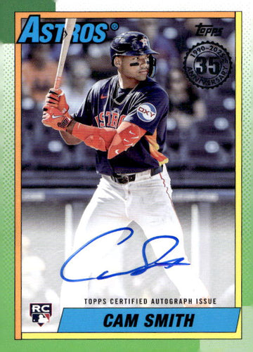 2025 Topps Update #90AU-CAM Cam Smith 1990 Topps Baseball 35th Anniversary Auto