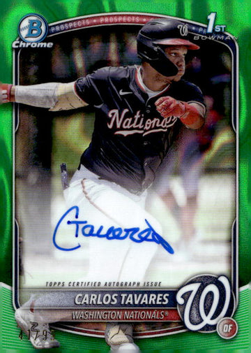 2025 Bowman Chrome #CPA-CT Carlos Tavares Prospect Autographs Green #/99