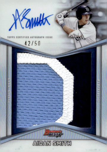 2025 Bowman's Best #PPA-ASM Aidan Smith Prospect Patch Autographs #/50