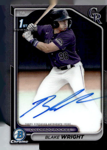 2024 Bowman Draft #CPA-BW Blake Wright Chrome Prospect Autographs 1st