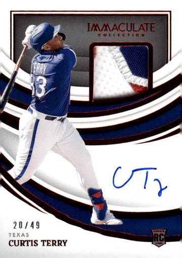 2022 Panini Immaculate Collection #IMA-CT Curtis Terry RC Material Auto Red /49