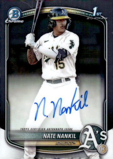 2025 Bowman #CPA-NN Nate Nankil Chrome Prospect Autographs RC 1st