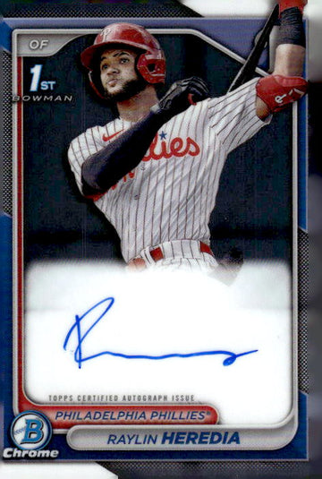 2024 Bowman #CPA-RH Raylin Heredia Chrome Prospect Autographs RC 1st