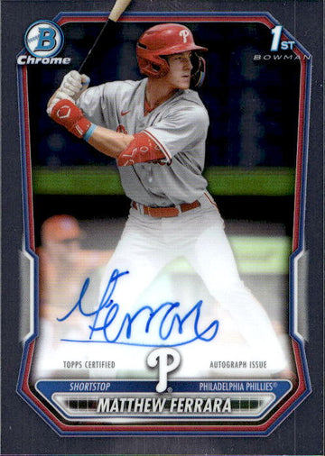 2026 Bowman #CPA-MF Matthew Ferrara Chrome Prospect Autographs RC 1st