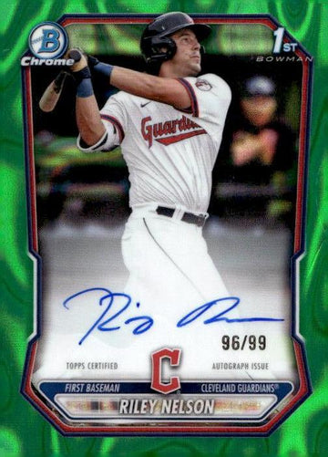 2026 Bowman #CPA-RN Riley Nelson Chrome Prospect Auto Green Lava /99 RC 1st