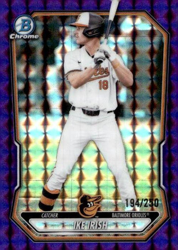 2026 Bowman #BCP-68 Ike Irish Chrome Prospects Purple Raywave Refractor #/250