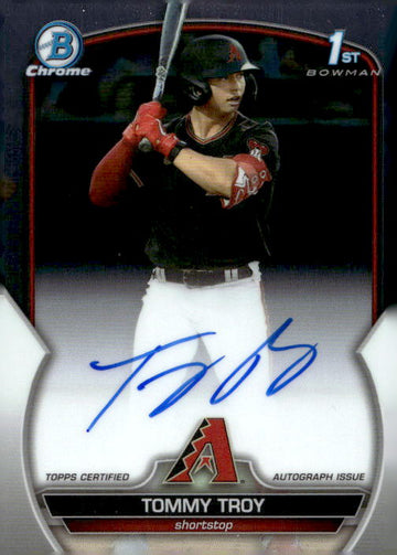 2023 Bowman Draft #CDA-TT Tommy Troy Chrome Prospect Autographs Refractor RC 1st