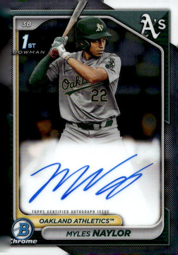 2024 Bowman Chrome #CPA-MN Myles Naylor Prospect Autographs
