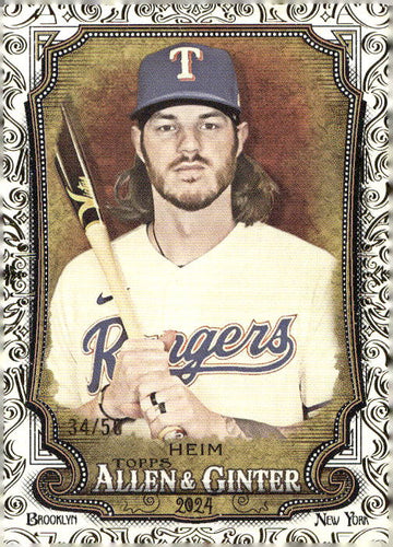 2024 Topps Allen & Ginter #156 Jonah Heim Gold Foil Filigree #/50