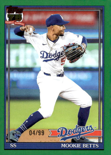 2026 Topps #T91-21 Mookie Betts 1991 Topps Baseball 35th Anniversary Green /99