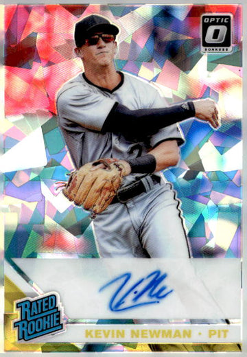 2019 Donruss Optic #RRS-KN Kevin Newman Rated Rookies Signatures Cracked Ice /25