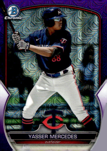 2023 Bowman Chrome #BCP-202 Yasser Mercedes Prospects Purple Mojo /299