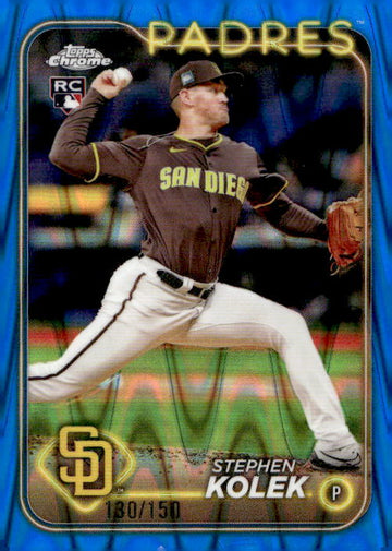 2024 Topps Chrome Update #USC66 Stephen Kolek Blue RayWave Refractors #/150