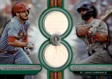 2024 Topps Tribute #DR2-AG Nolan Arenado Paul Goldschmidt Dual Relics Green /99