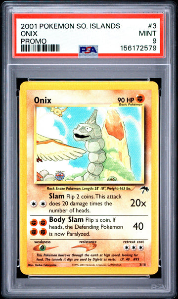 Onix PSA 9 2001 Pokemon Southern Islands Promo #3