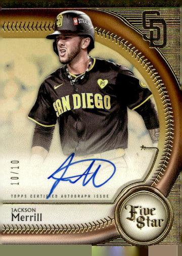 2025 Topps Five Star #FSA-JM Jackson Merrill Base Autographs Gold #/10