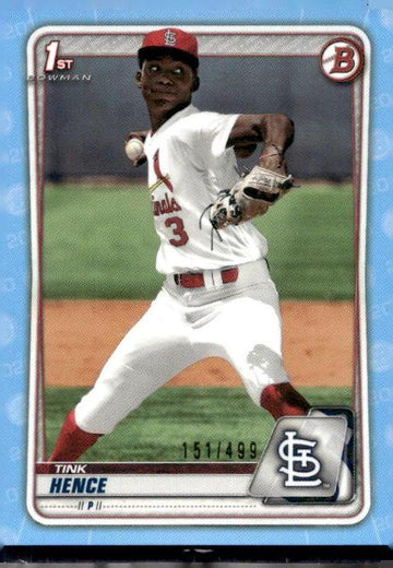 2020 Bowman Draft #BD-86 Tink Hence Sky Blue #/499