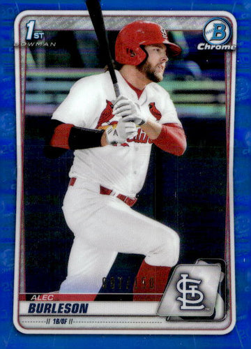 2020 Bowman Draft #BD-45 Alec Burleson Chrome Blue #/150