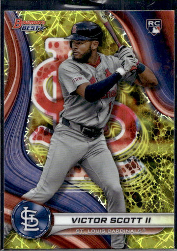 2024 Bowman's Best #61 Victor Scott II Yellow Lazer Refractors #/75