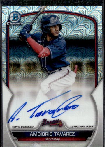 2023 Bowman #BMA-AT Ambioris Tavarez Chrome Prospect Autographs Mojo Refractors