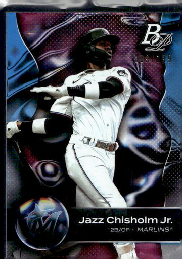 2023 Bowman Platinum #87 Jazz Chisholm Jr. Pink Ice Foil #/199