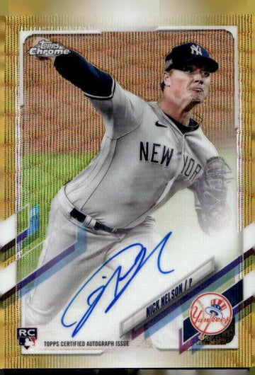 2021 Topps Chrome #RA-NNE Nick Nelson Rookie Autographs Gold Refractor #/50