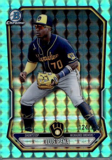 2026 Bowman #BCP-120 Luis Peña Chrome Prospects Aqua Geometric Refractor #/125