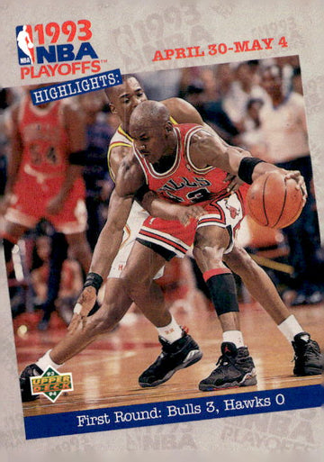 1993-94 Upper Deck #180 First Round: Bulls 3, Hawks 0 Jordan