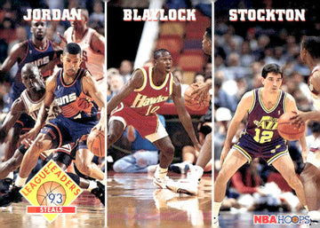 1993-94 Hoops #289 Steals (Michael Jordan / Mookie Blaylock / John Stockton) LL