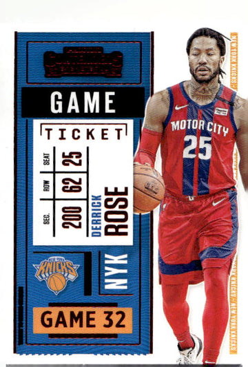 2020-21 Panini Contenders #27 Derrick Rose Game Ticket Bronze